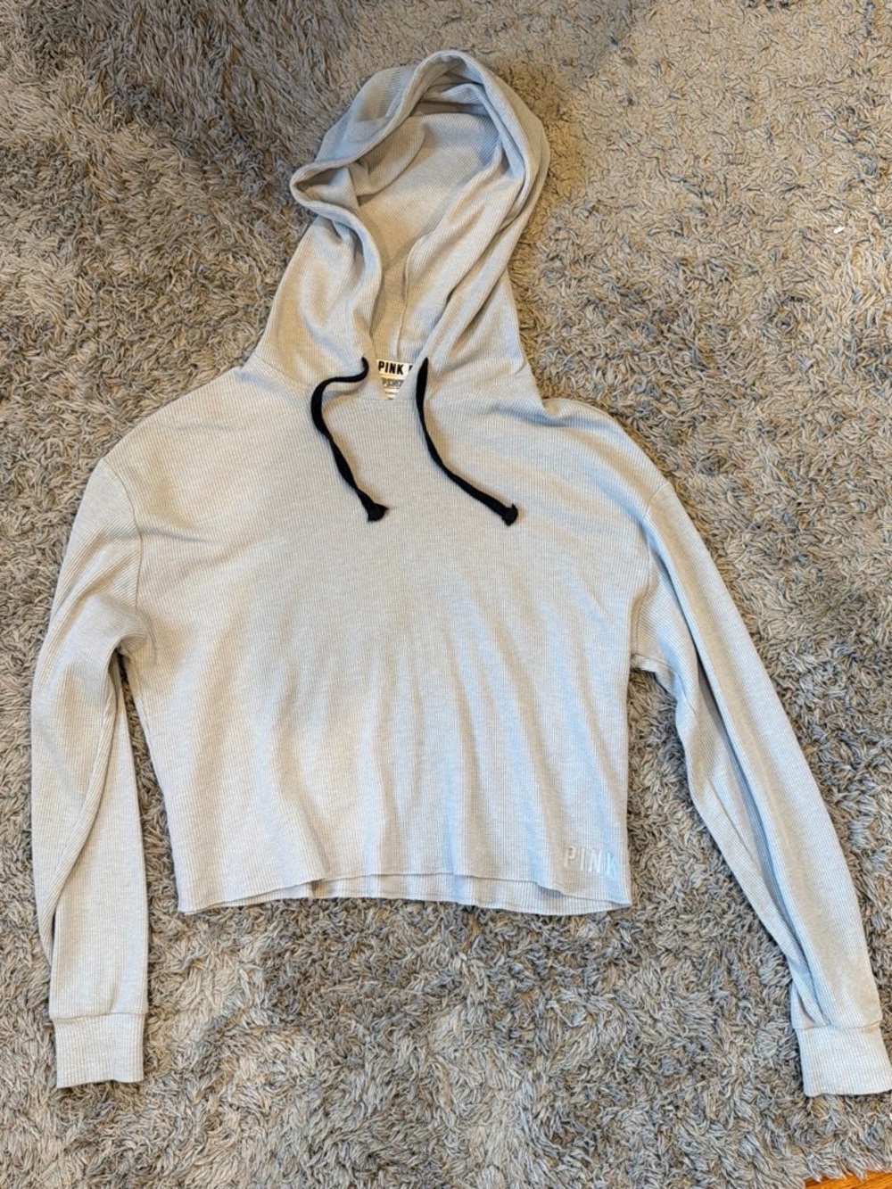PINK Victoria's Secret Lightweight Blue Hoodie with Drawstring